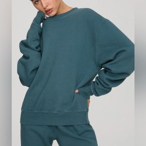 Good American Teal Sweatshirt